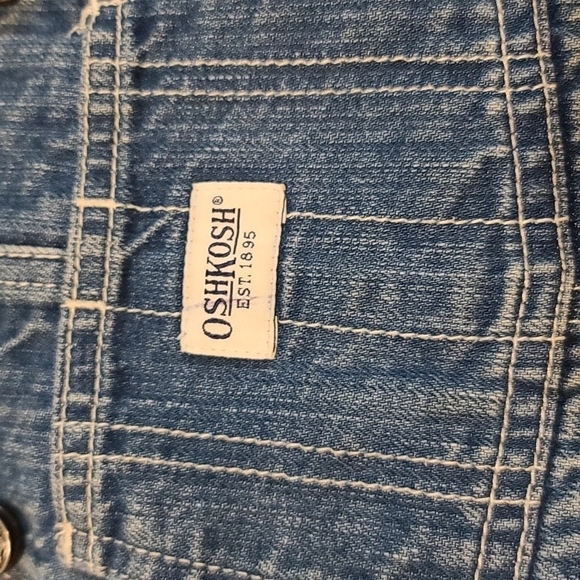 OshKosh Toddler Girl's Denim Overall Dress Pockets Size 24 months EUC - Picture 2 of 10